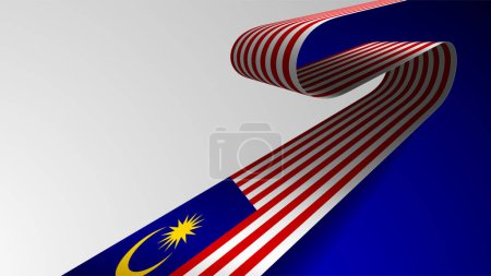 Ilustración de Fondo de cinta realista con bandera de Malasia. Un elemento de impacto para el uso que quieres hacer de él. - Imagen libre de derechos