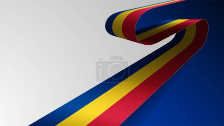 Realistic ribbon background with flag of Romania. An element of impact for the use you want to make of it.