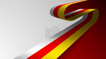 Illustration for Realistic ribbon background with flag of SouthOssetia. An element of impact for the use you want to make of it. - Royalty Free Image
