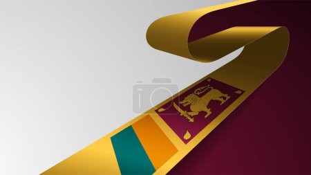 Ruban fond réaliste avec drapeau de SriLanka. Un élément d'impact pour l'utilisation que vous voulez en faire.