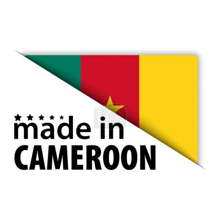 Ilustración de Fabricado en Camerún gráfico y etiqueta. Elemento de impacto para el uso que desea hacer de él. - Imagen libre de derechos