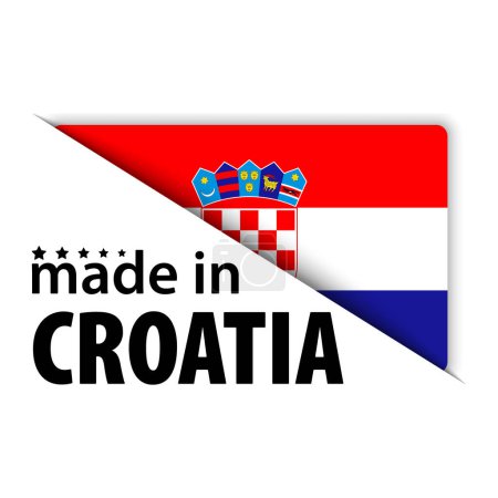 Hergestellt in Kroatien Grafik und Etikett. Element der Wirkung für den Gebrauch, den Sie daraus machen möchten.