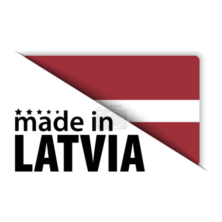 Illustration for Made in Latvia graphic and label. Element of impact for the use you want to make of it. - Royalty Free Image