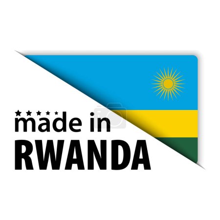 Fabricado en Rwanda gráfico y etiqueta. Elemento de impacto para el uso que desea hacer de él.