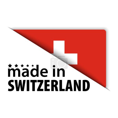 Made in Switzerland graphic and label. Element of impact for the use you want to make of it.