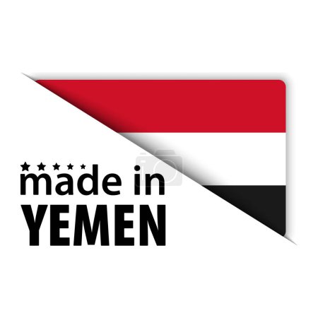 Made in Yemen Grafik und Etikett. Element der Wirkung für den Gebrauch, den Sie daraus machen möchten.