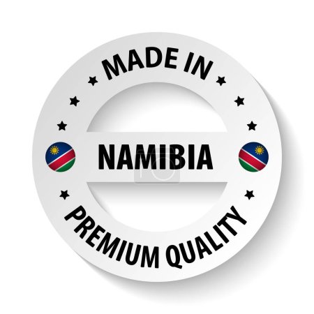 Fabriqué en Namibie graphique et étiquette. Élément d'impact pour l'utilisation que vous voulez en faire.