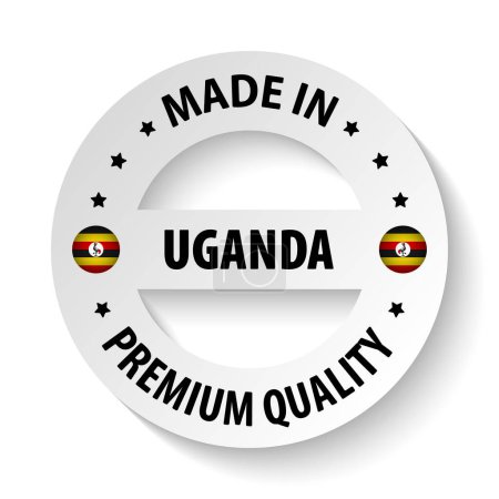 Made in Uganda Grafik und Etikett. Element der Wirkung für den Gebrauch, den Sie daraus machen möchten.