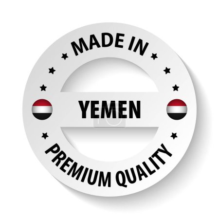 Fabricado en Yemen gráfico y etiqueta. Elemento de impacto para el uso que desea hacer de él.