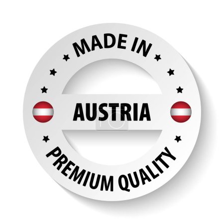 Ilustración de Made in Austria graphic and label. Element of impact for the use you want to make of it. - Imagen libre de derechos