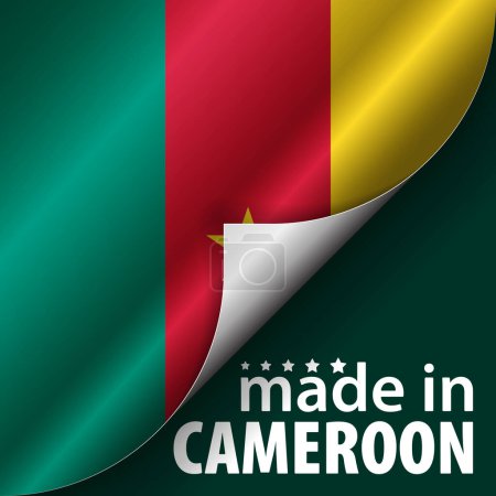 Ilustración de Fabricado en Camerún gráfico y etiqueta. Elemento de impacto para el uso que desea hacer de él. - Imagen libre de derechos