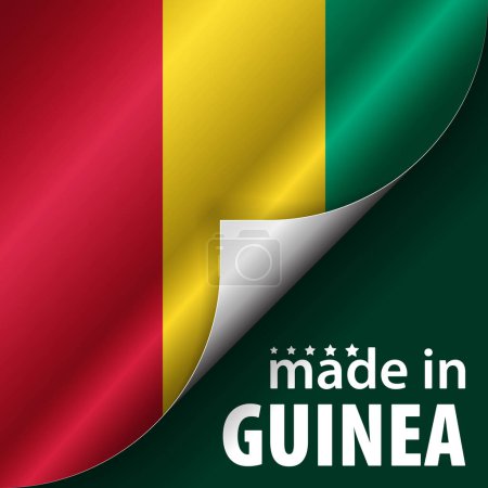 Hergestellt in Guinea Grafik und Etikett. Element der Wirkung für den Gebrauch, den Sie daraus machen möchten.