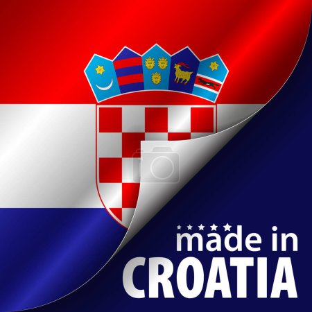 Fabricado en Croacia gráfico y etiqueta. Elemento de impacto para el uso que desea hacer de él.