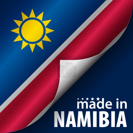 Fabricado en Namibia gráfico y etiqueta. Elemento de impacto para el uso que desea hacer de él.