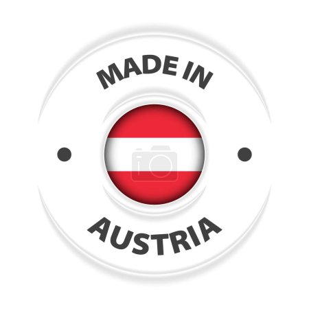 Ilustración de Fabricado en Austria gráfico y etiqueta. Elemento de impacto para el uso que desea hacer de él. - Imagen libre de derechos