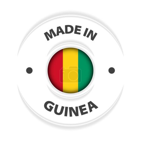 Téléchargez les illustrations : Fabriqué en Guinée graphique et étiquette. Élément d'impact pour l'utilisation que vous voulez en faire. - en licence libre de droit