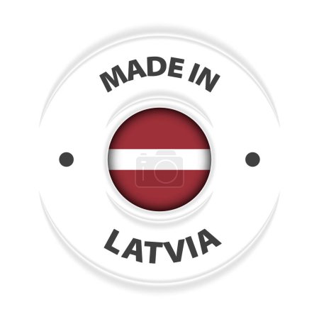 Illustration for Made in Latvia graphic and label. Element of impact for the use you want to make of it. - Royalty Free Image