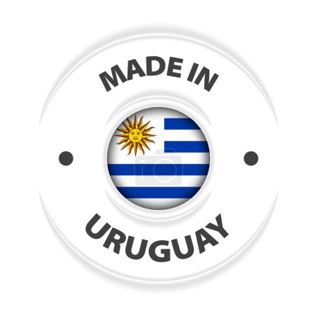 Ilustración de Fabricado en Uruguay gráfico y etiqueta. Elemento de impacto para el uso que desea hacer de él. - Imagen libre de derechos