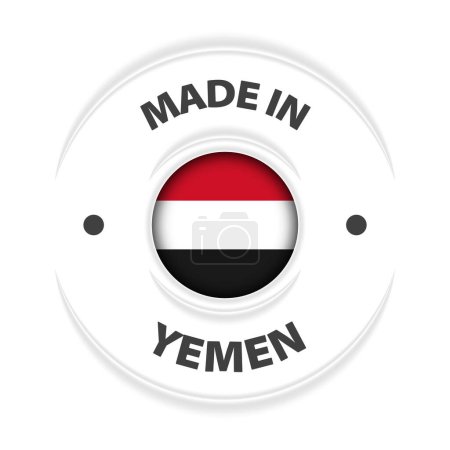Made in Yemen Grafik und Etikett. Element der Wirkung für den Gebrauch, den Sie daraus machen möchten.