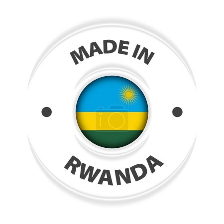 Hergestellt in Ruanda Grafik und Etikett. Element der Wirkung für den Gebrauch, den Sie daraus machen möchten.
