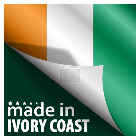 Made in IvoryCoast graphic and label. Element of impact for the use you want to make of it.