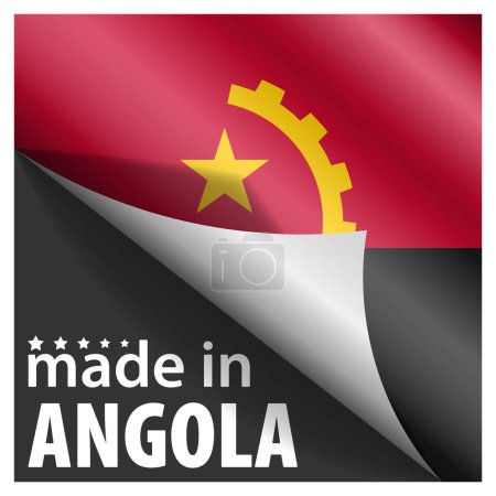 Hergestellt in Angola Grafik und Etikett. Element der Wirkung für den Gebrauch, den Sie daraus machen möchten.