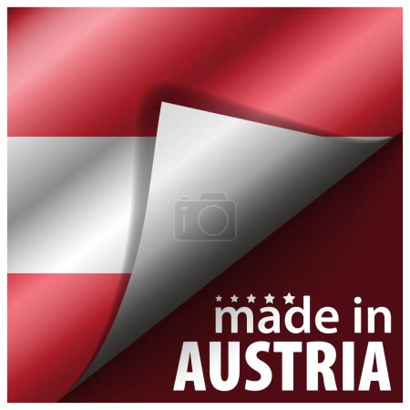 Ilustración de Made in Austria graphic and label. Element of impact for the use you want to make of it. - Imagen libre de derechos