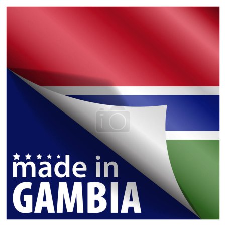 Made in Gambia graphic and label. Element of impact for the use you want to make of it.