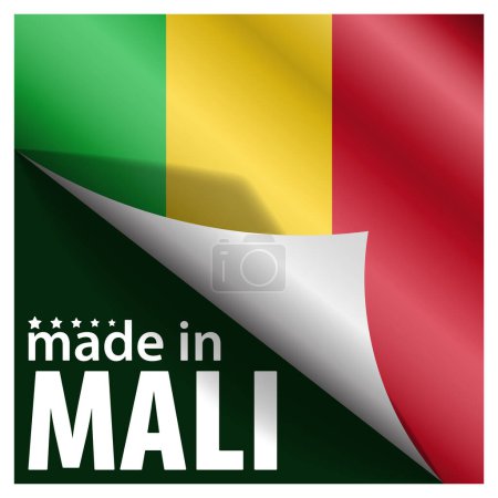 Hergestellt in Mali Grafik und Etikett. Element der Wirkung für den Gebrauch, den Sie daraus machen möchten.