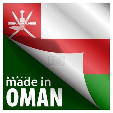 Made in Oman graphic and label. Element of impact for the use you want to make of it.