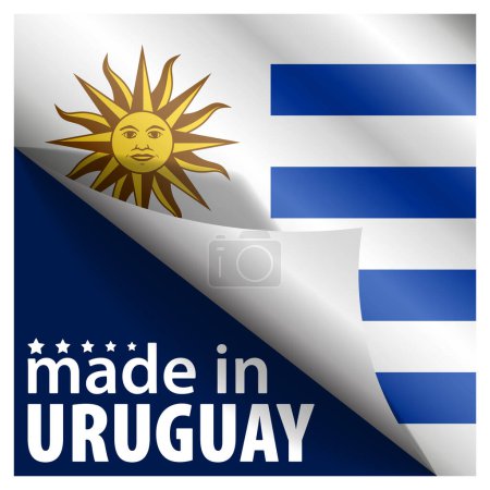 Ilustración de Fabricado en Uruguay gráfico y etiqueta. Elemento de impacto para el uso que desea hacer de él. - Imagen libre de derechos