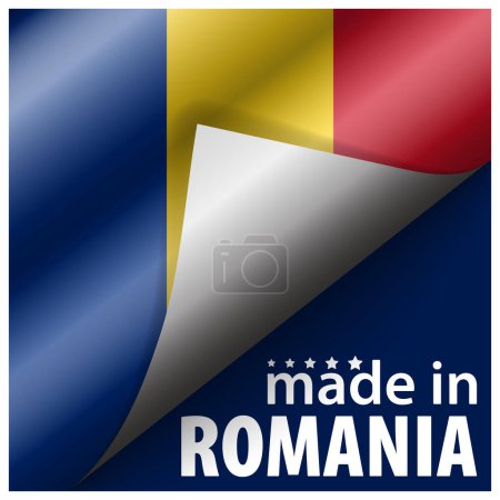 Made in Romania graphic and label. Element of impact for the use you want to make of it.