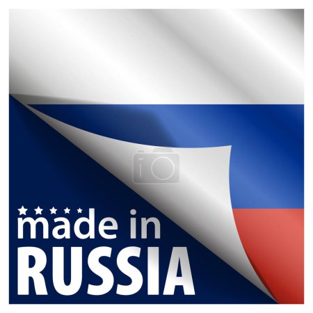 Ilustración de Made in Russia graphic and label. Element of impact for the use you want to make of it. - Imagen libre de derechos