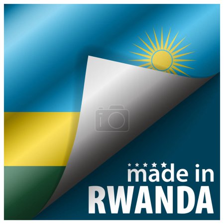 Fabriqué au Rwanda graphique et étiquette. Élément d'impact pour l'utilisation que vous voulez en faire.