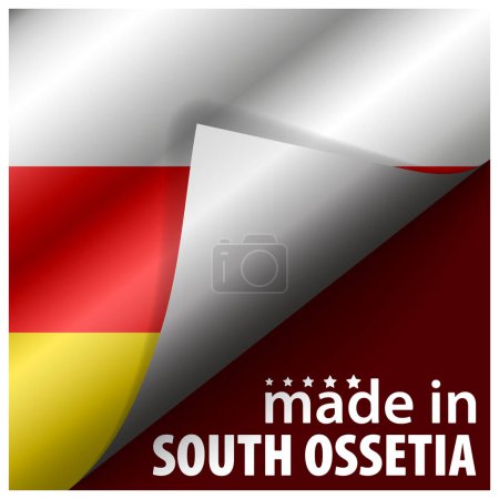 Illustration for Made in South Ossetia graphic and label. Element of impact for the use you want to make of it. - Royalty Free Image