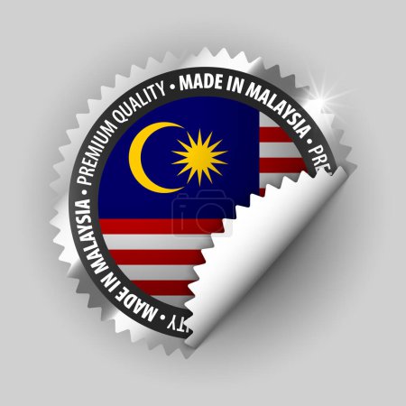 Illustration for Made in Malaysia graphic and label. Element of impact for the use you want to make of it. - Royalty Free Image