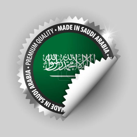 Made in Saudi Arabien Grafik und Etikett. Element der Wirkung für den Gebrauch, den Sie daraus machen möchten.