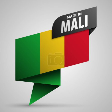 Hergestellt in Mali Grafik und Etikett. Element der Wirkung für den Gebrauch, den Sie daraus machen möchten.