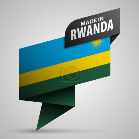 Hergestellt in Ruanda Grafik und Etikett. Element der Wirkung für den Gebrauch, den Sie daraus machen möchten.