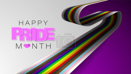 Antecedentes con bandera de orgullo inclusiva LGBTQ. Elemento perfecto también para eventos Pride Month. Concepto de tolerancia y libertad.