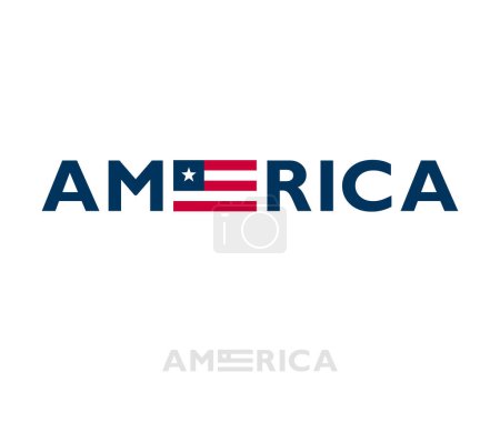 Illustration for Creative America Text Flag design sign illustration - Royalty Free Image