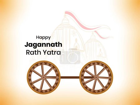 Illustration for Happy Jagannath Rath Yatra Indian festival background Vector Illustration. - Royalty Free Image