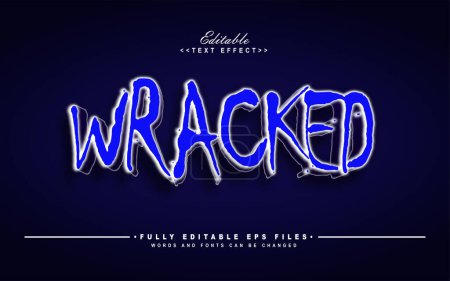 Illustration for Editable wracked text effect.logo text - Royalty Free Image