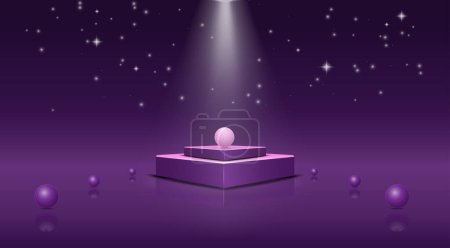 Foto de Modern purple display product design under the spotlight - Imagen libre de derechos
