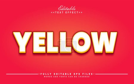 Illustration for Yellow editable text effect in red background - Royalty Free Image