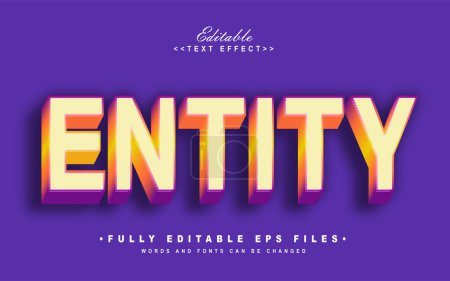 Illustration for Editable 3d entity  text effect.typhography logo - Royalty Free Image