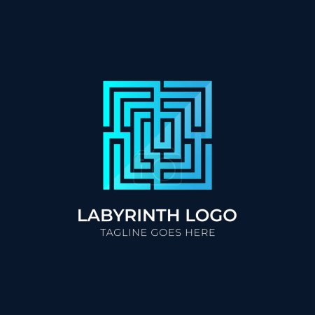 Téléchargez les photos : Gradient labyrinthe logo design.logotype design - en image libre de droit