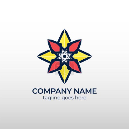 Foto de Diseño plano ocho estrellas laterales logo design.logo - Imagen libre de derechos