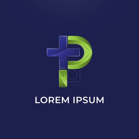 Foto de Inicial p para el diseño del logotipo de la farmacia. - Imagen libre de derechos