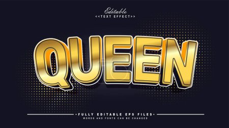 Foto de Efecto de texto de la reina de oro editable, tifografía logotipo - Imagen libre de derechos